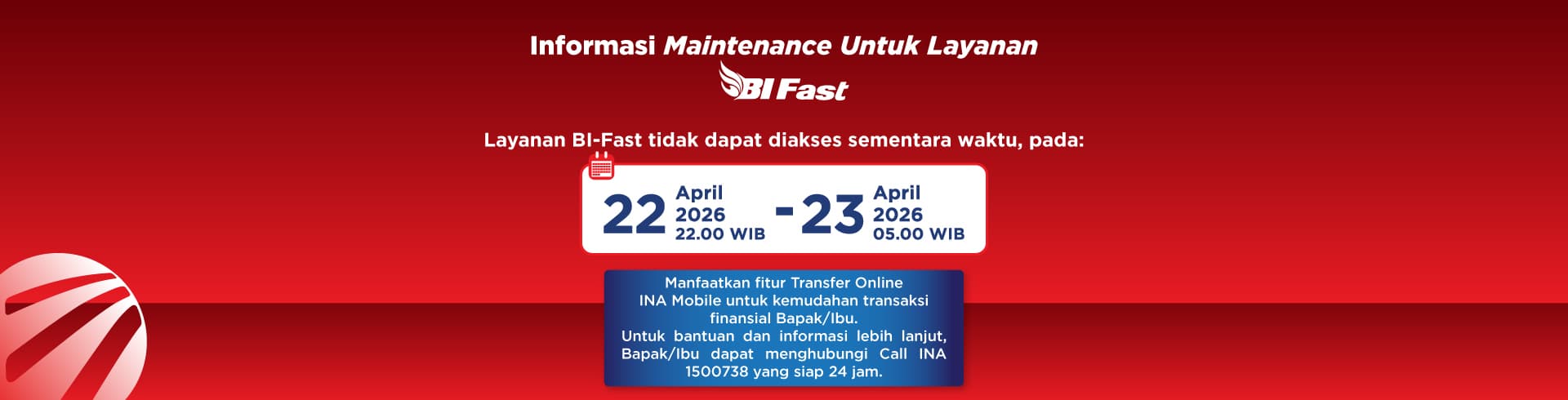 Jadwal Maintenance BI-Fast
